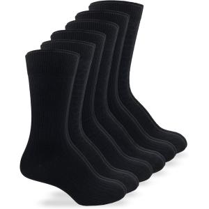 Wrangler Women’s Assorted Pattern Microfiber Dress Crew Socks(Black)