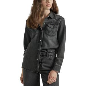 Wrangler Womens Boyfriend Denim Snap Closure Shirt(Nashville)