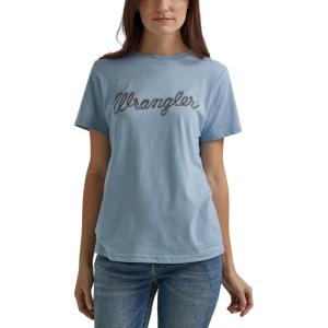 Wrangler Womens Short Sleeve Graphic T-Shirt(Ashley Blue Heather)