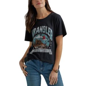 Wrangler Womens Short Sleeve Graphic T-Shirt(Jet Black)