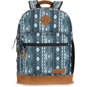 Wrangler Yellowstone Sturdy Backpack for Travel Classic Logo Water Resistant Casual Daypack for Travel with Padded Laptop Notebook Sleeve (Wild West)(New Retro)