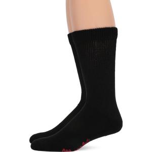 Wrangler mens Non-binding Ultra-dri Smooth Toe Boot Crew Socks 2 Pair Pack(Black Solid)