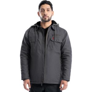 Wrangler mens Quilted Lined Jacket With Sherpa Hood(Asphalt)
