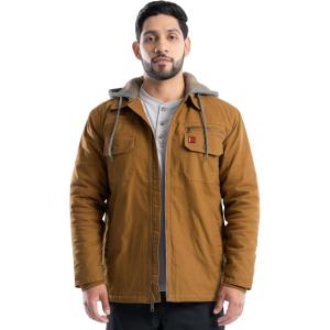 Wrangler mens Quilted Lined Jacket With Sherpa Hood(Duck)
