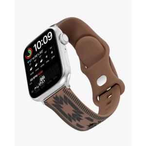 Wrangler® “Aztec Trail” Silicone Band for Apple Watch®, Western Aztec Pattern, Fits all Apple Watch® Series and Sizes(Brown)