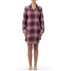 Wrangler womens Mid-length Flannel Sleep Shirtdress(Ombre Plaid)