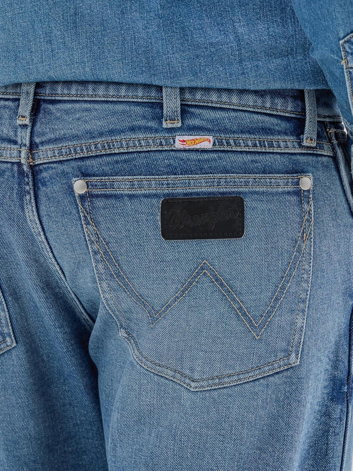 imageWrangler Mens X Hot Wheels Flames Bootcut JeanMedium Blue