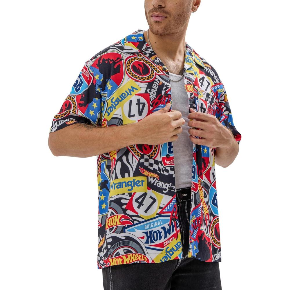 imageWrangler Mens X Hot Wheels Souvenir ShirtMulticolor