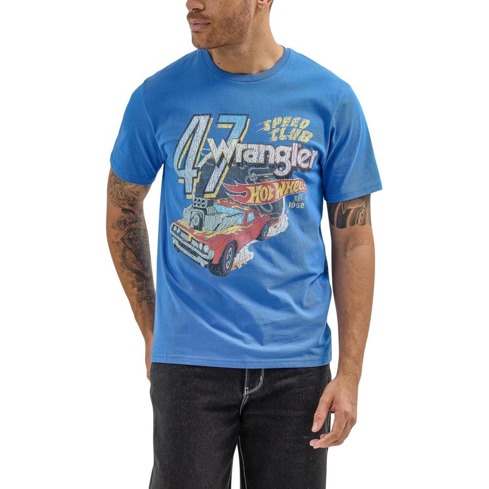 imageWrangler Mens X Hot Wheels Speed Club Race TeeBlue