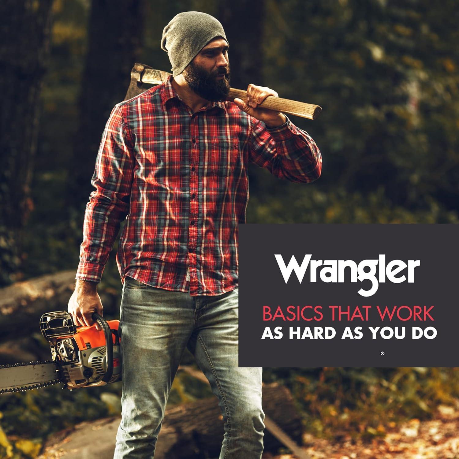 imageWrangler Mens Long Sleeve Thermal Shirt Black Cold Weather Base Layer Shirts Thermal Underwear for MenBlack