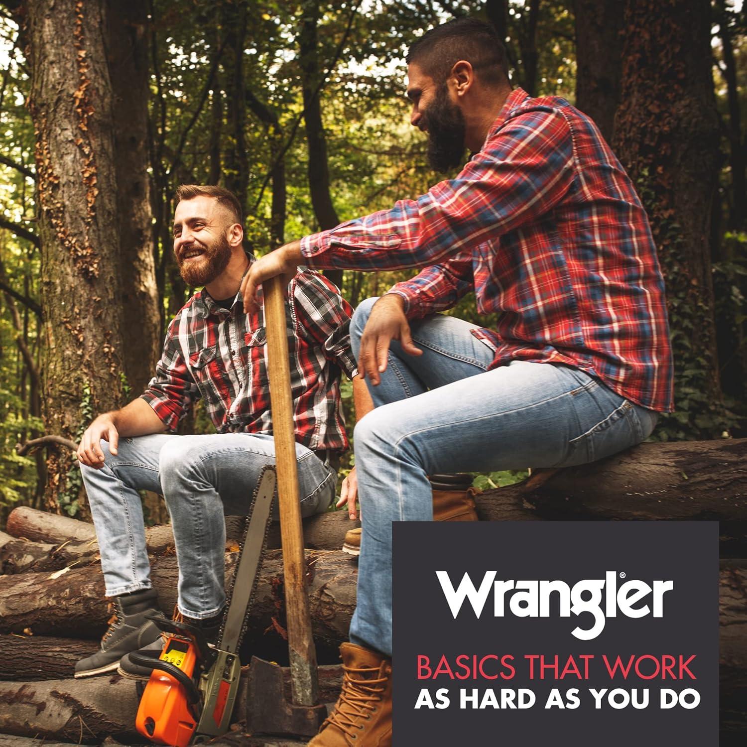 imageWrangler Long Sleeve Layering Tee Shirts for Men Core Mens Layering TShirtCharcoalStn Blue