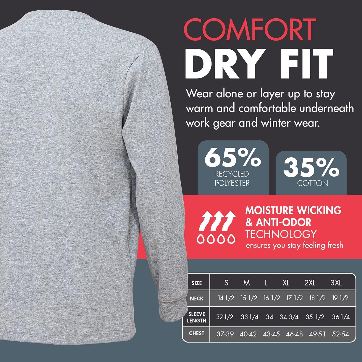 imageWrangler Long Sleeve Layering Tee Shirts for Men Core Mens Layering TShirtNavyGrey