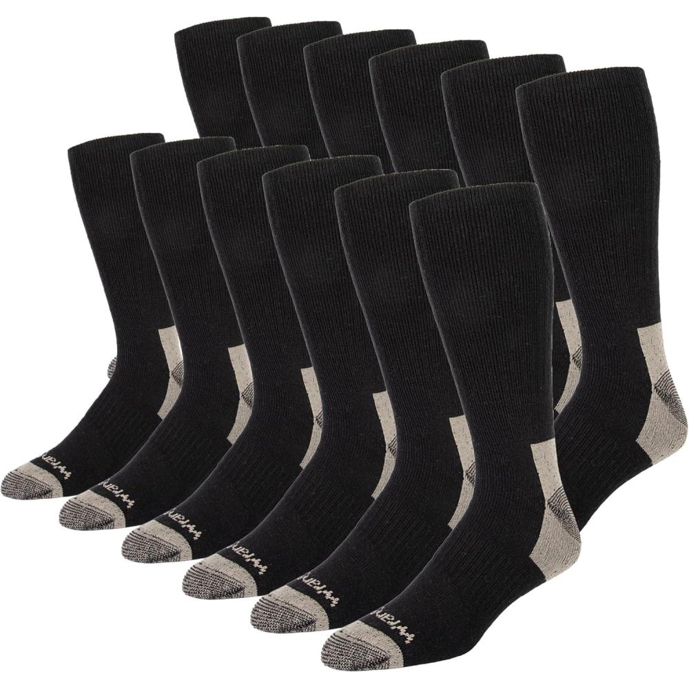 imageWrangler 365 Mens Crew Socks Full Cushion Socks for AllDay Comfort Fits Sizes 612Black