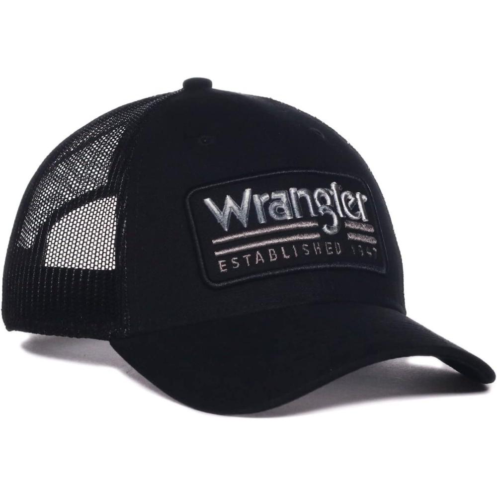 imageWrangler Black Mesh Back Hat One Size Fits Most