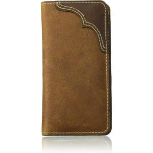 Wrangler Men’s Bifold Wallet with Flip-Out ID Window, Genuine Leather, Gift for Him(Cognac/Brown Contrast Tab Patch)