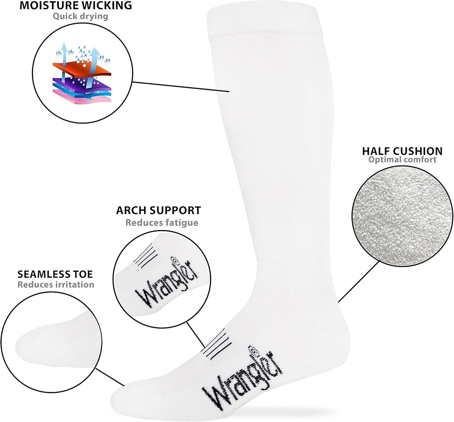 imageWrangler Mens Western Boot Socks Three PairsWhite