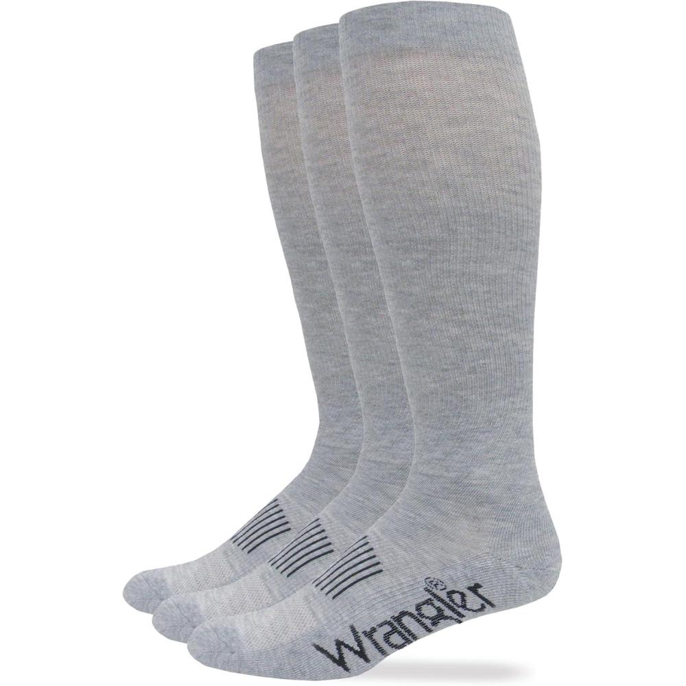 imageWrangler Mens Western Boot Socks Three PairsGrey