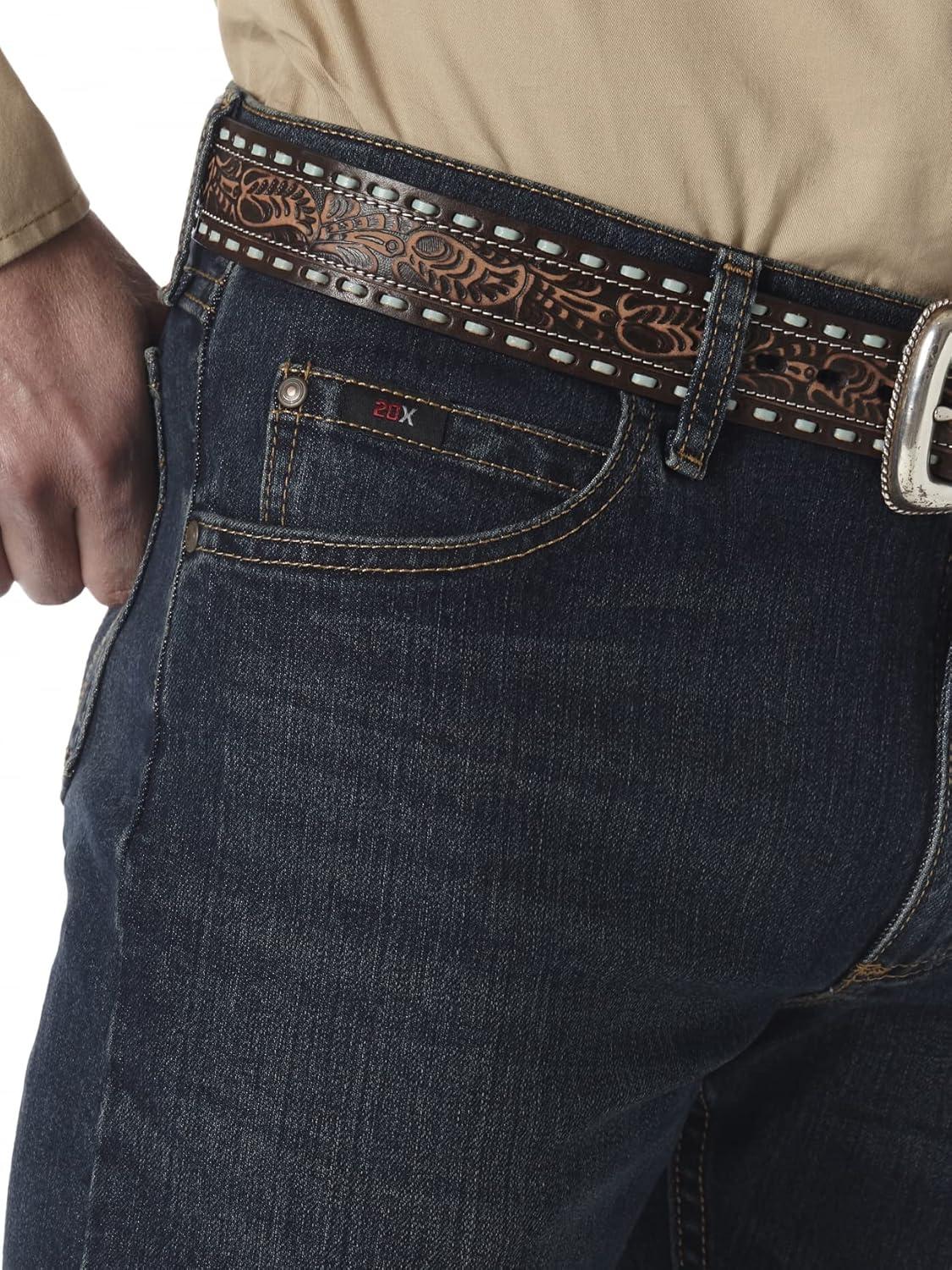 imageWrangler Mens Retro Slim Fit Straight Leg JeanRoot Beer