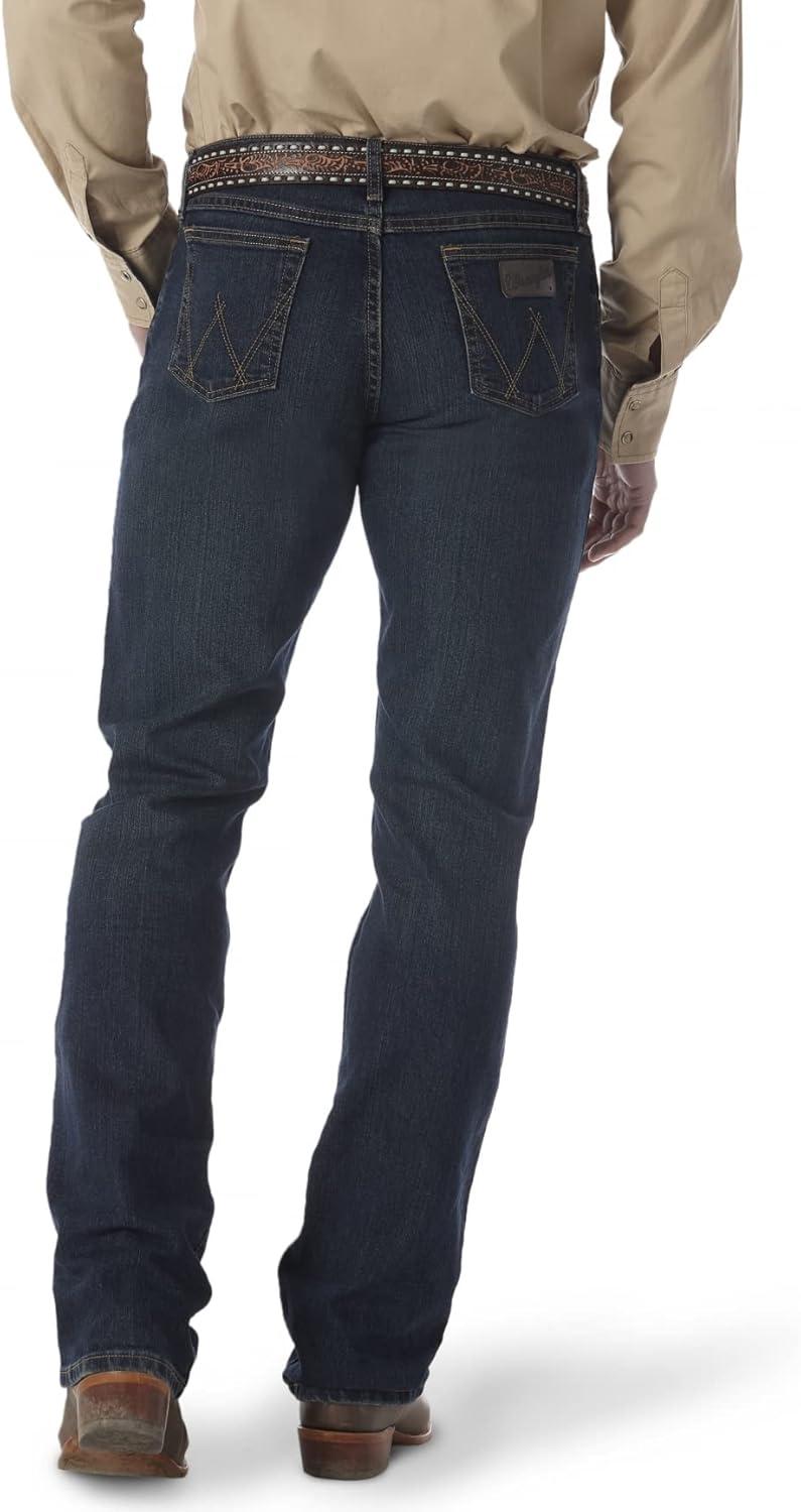 imageWrangler Mens Retro Slim Fit Straight Leg JeanRoot Beer