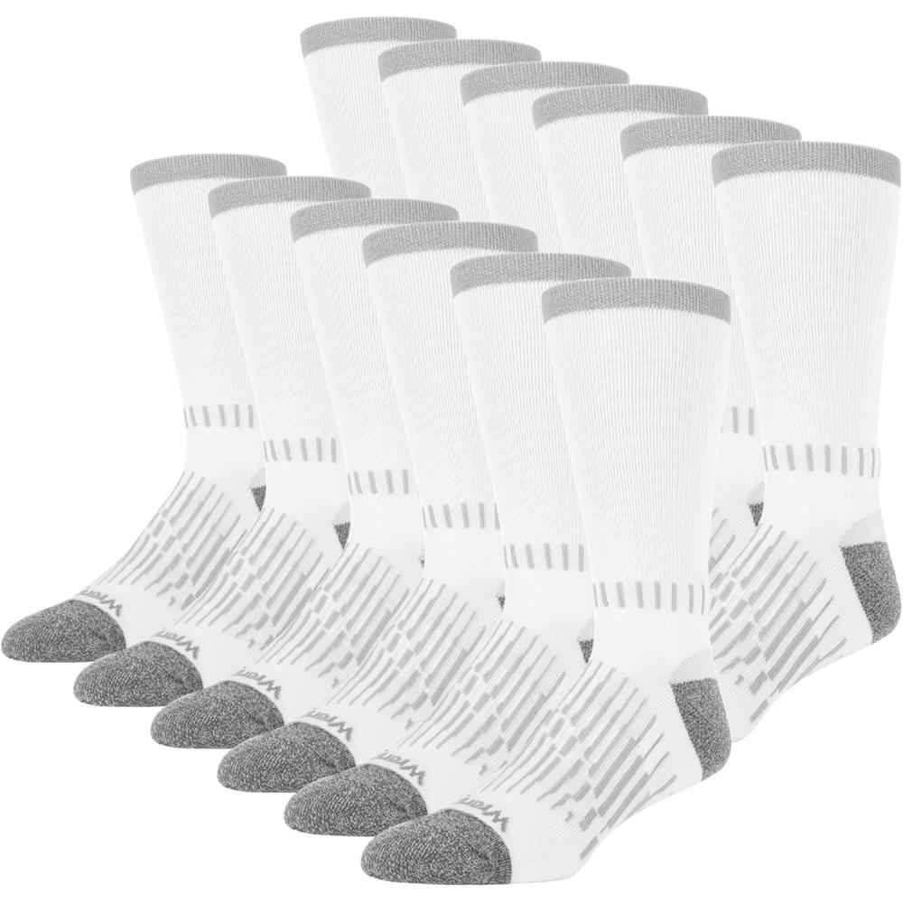 imageWrangler  Peak Mens Crew Socks  Durable Half Cushion Socks with Arch SupportWhite