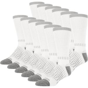 Wrangler – Peak Men’s Crew Socks – Durable Half Cushion Socks with Arch Support(White)